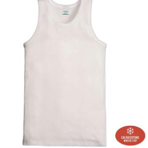 Canottiera uomo spalla larga in cotone felpato Fragi 760 bianco