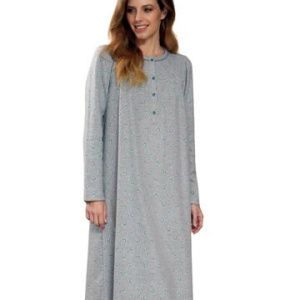 Camicia da notte in cotone lanato punto Milano Linclalor 77872