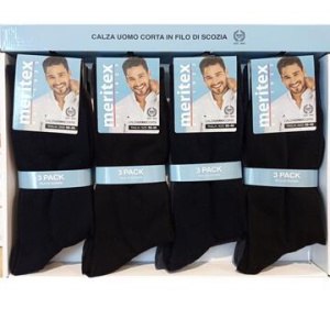 Calzino corto uomo in cotone elasticizzato Meritex 8201 TRI-PACK