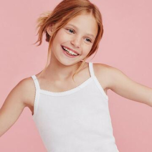 CANOTTA BAMBINA SPALLINA STRETTA PROFILO SMERLATO ELLEPI 8228 12-16 ANNI