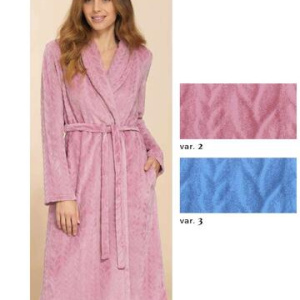 Vestaglia donna incrociata in caldo pile coral Linclalor 88659