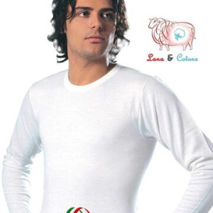 MAGLIA IN LANA COTONE MANICA LUNGA UOMO LEABLE 91 Tg.4/7