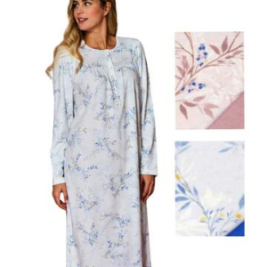 Camicia da notte donna CALIBRATA in jersey di caldo cotone Linclalor 92233