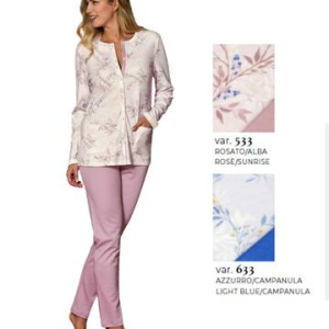 Pigiama donna calibrato aperto in jersey di cotone caldo Linclalor 92236