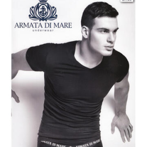 MAGLIA IN COTONE ELASTICIZZATO SCOLLO A V UOMO ARMATA DI MARE GT109