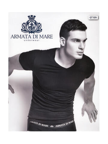 MAGLIA IN COTONE ELASTICIZZATO SCOLLO A V UOMO ARMATA DI MARE GT109