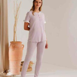 Pigiama donna in jersey di cotone con frappa Andra 9710