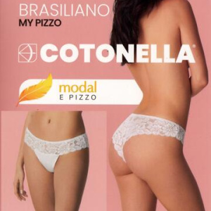 Brasiliana donna in cotone-modal con pizzo Cotonella ADC87