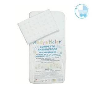 COMPLETO ANTISOFFOCO PER CARROZZINA/CULLA (MATERASSO+CUSCINO) ANDY&HELEN A013