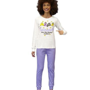 Pigiama donna in jersey di cotone caldo Barbapapà BAD2705