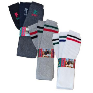 CALZINI SPORTIVI IN SPUGNA UOMO BASKET SUPER RIGHE O LOGO COLORATI X3