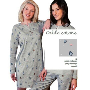 Camicia da notte in jersey di cotone caldo Sielei Campiglio CA25