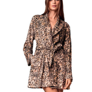 Vestaglia corta donna in micro-pail animalier Lormar Clutch CLU673860