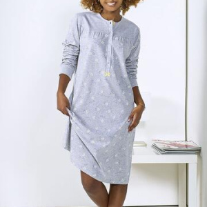 Camicia da notte donna taglie forti in jersey di cotone Stella Due Gi D8835