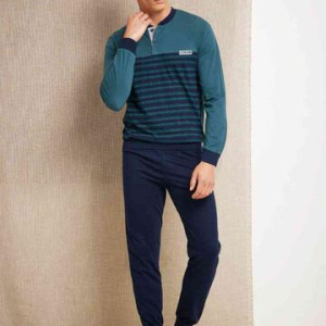 Pigiama uomo lungo in jersey di cotone Enrico Coveri EP1153