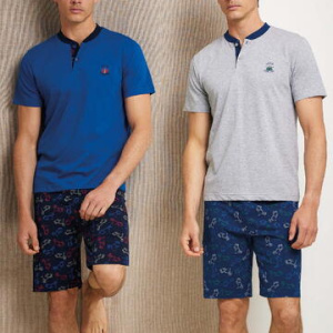 Pigiama uomo corto in jersey di cotone Enrico Coveri EP1171