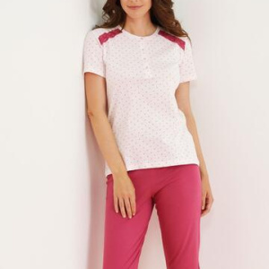 Pigiama donna a manica corta e pinocchietto in jersey di cotone E. Coveri EP5199