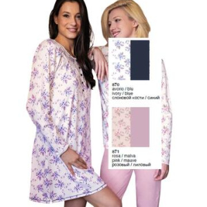 Camicia da notte in jersey di cotone caldo Sielei Florence FL25