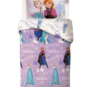 PARURE COPRIPIUMINO COTONE DISNEY FROZEN BAMBINA 1 PIAZZA