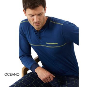 Pigiama uomo a manica lunga in jersey di cotone Il Granchio GP1141