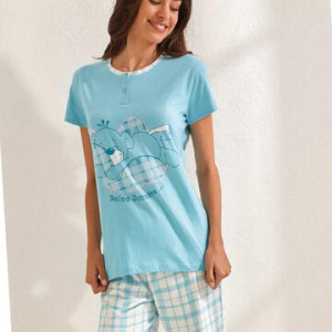 Pigiama donna a manica corta in jersey di cotone Il Granchio Lady GP5099