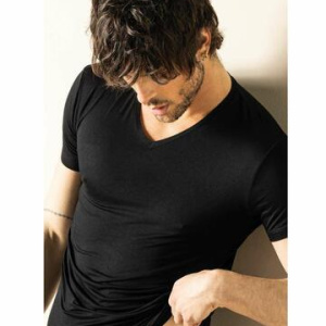 T-shirt scavo a V in fresca fibra di bamboo Armata di Mare GT2255