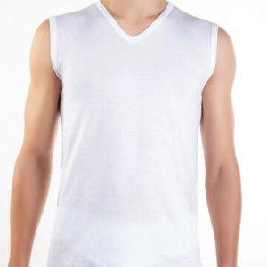 Smanicato uomo scollo V Gicipi Georges Bianco