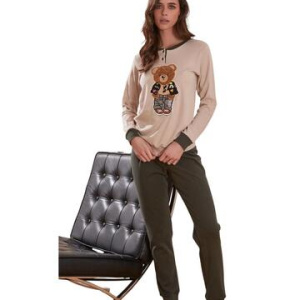 Pigiama donna in jersey di cotone caldo Intimami ID1418