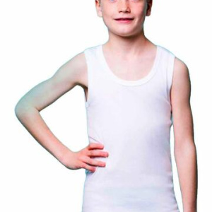 CANOTTA BIMBO SPALLA LARGA IN COTONE FRAGI JOY