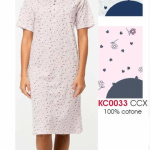 Camicia da notte donna CALIBRATA manica corta Karelpiu KC0033