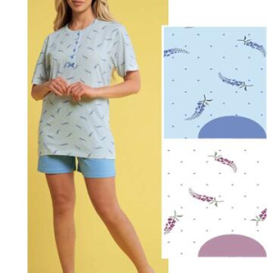 Pigiama donna a manica corta in jersey di cotone Karelpiu KC4014