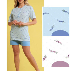 Pigiama donna calibrato a manica corta in cotone Karelpiu KC4015