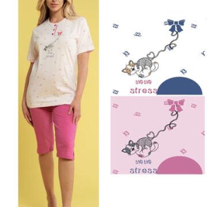 Pigiama donna manica corta e pinocchietto Karelpiu KC4117