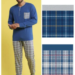 Pigiama uomo a manica lunga in jersey di cotone Karelpiu KC4196