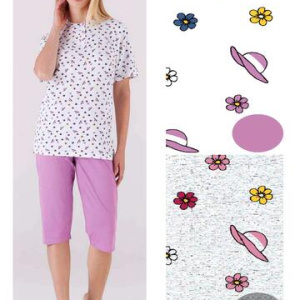 Pigiama donna a manica corta e pinocchietto Karelpiu KC6072