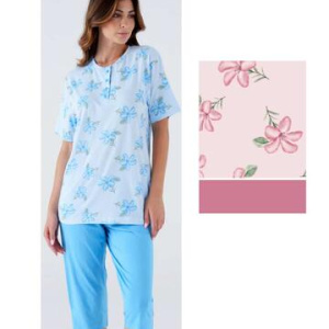 Pigiama donna a manica corta e pinocchietto Karelpiu KC8009