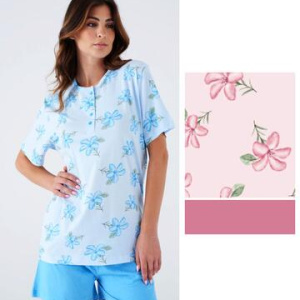 Pigiama donna a manica corta in cotone Karelpiu KC8010
