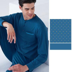 Pigiama uomo a manica lunga in jersey di cotone Karelpiu KC8228