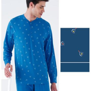 Pigiama uomo a manica lunga in jersey di cotone Karelpiu KC8232