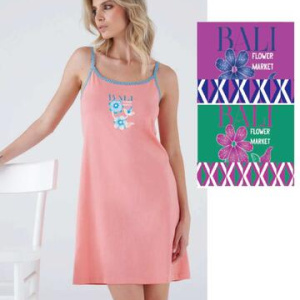 Camicia da notte donna a spalla stretta fantasia Karelpiu KC8334