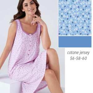 Camicia da notte donna calibrata in jersey di cotone a spalla larga Karelpiu KC8371
