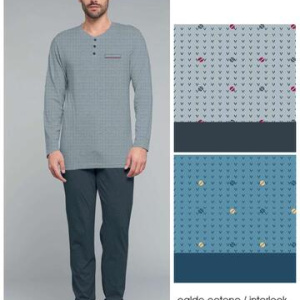 Pigiama uomo calibrato in jersey di cotone caldo Karelpiu KF3102