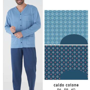 Pigiama uomo calibrato aperto in jersey di cotone caldo Karelpiu KF5102