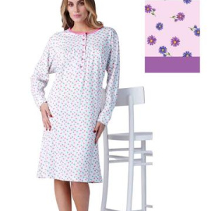 Camicia da notte donna in jersey di cotone caldo Karelpiu KF9009