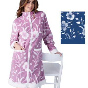 Vestaglia donna con zip in caldo pile coral Karelpiu KF9210