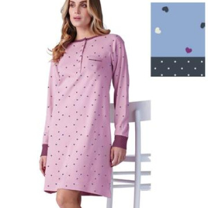 Camicia da notte donna in jersey di cotone caldo Karelpiu KF9029