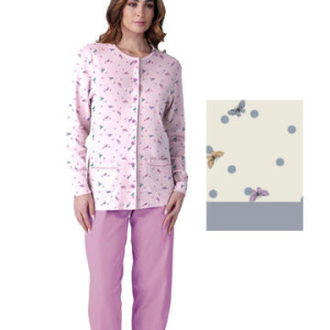 Pigiama donna calibrato aperto in jersey di cotone caldo Karelpiu KF9034