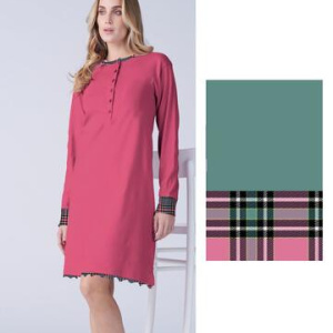 Camicia da notte donna in jersey di cotone caldo Karelpiu KF9071