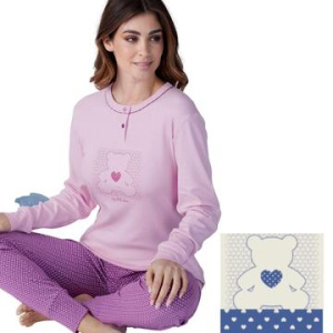 Pigiama donna in jersey di cotone caldo Karelpiu KF9072
