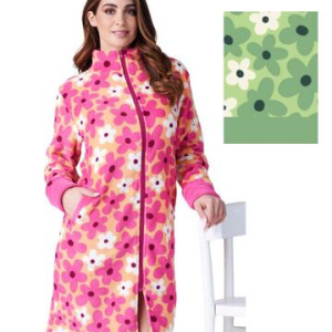 Vestaglia donna con zip in caldo pile coral Karelpiu KF9214